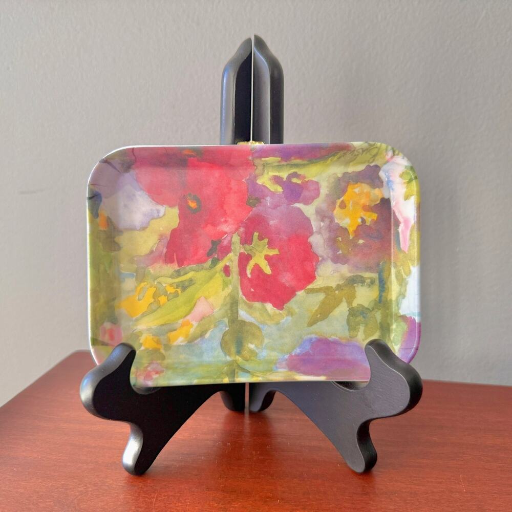 R2s Monza Melamine Trinket Dish - Made in Italy - Floral Watercolor Pattern